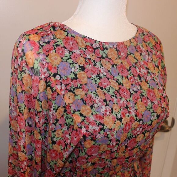 WAYF Revolve Long Sleeve Floral Mini Dress Women Size Small - Picture 7 of 16